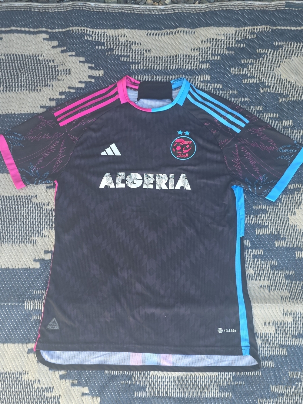 adidas Algeria Jersey - Black with Pink & Blue Accents